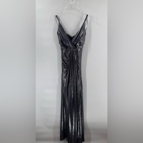 RAMY BROOKKade Metallic Ruched Gown In Spring Navy maxi dress size 2 - Picture 6 of 9